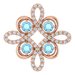 14K Rose Natural Aquamarine & 1/6 CTW Natural Diamond Clover Pendant